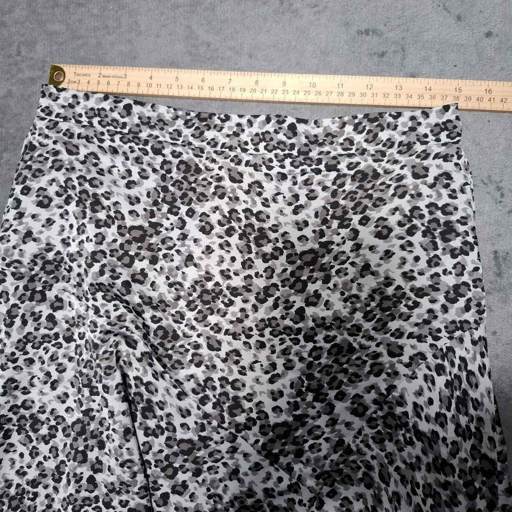 Status by Chenault Women Leopard Animal Print A-Line Slit Midi Skirt L Feminine - Picture 11 of 15